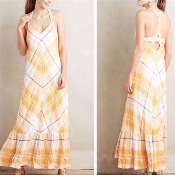 Yellow and White Maxi Dress - Picture 1 of 12